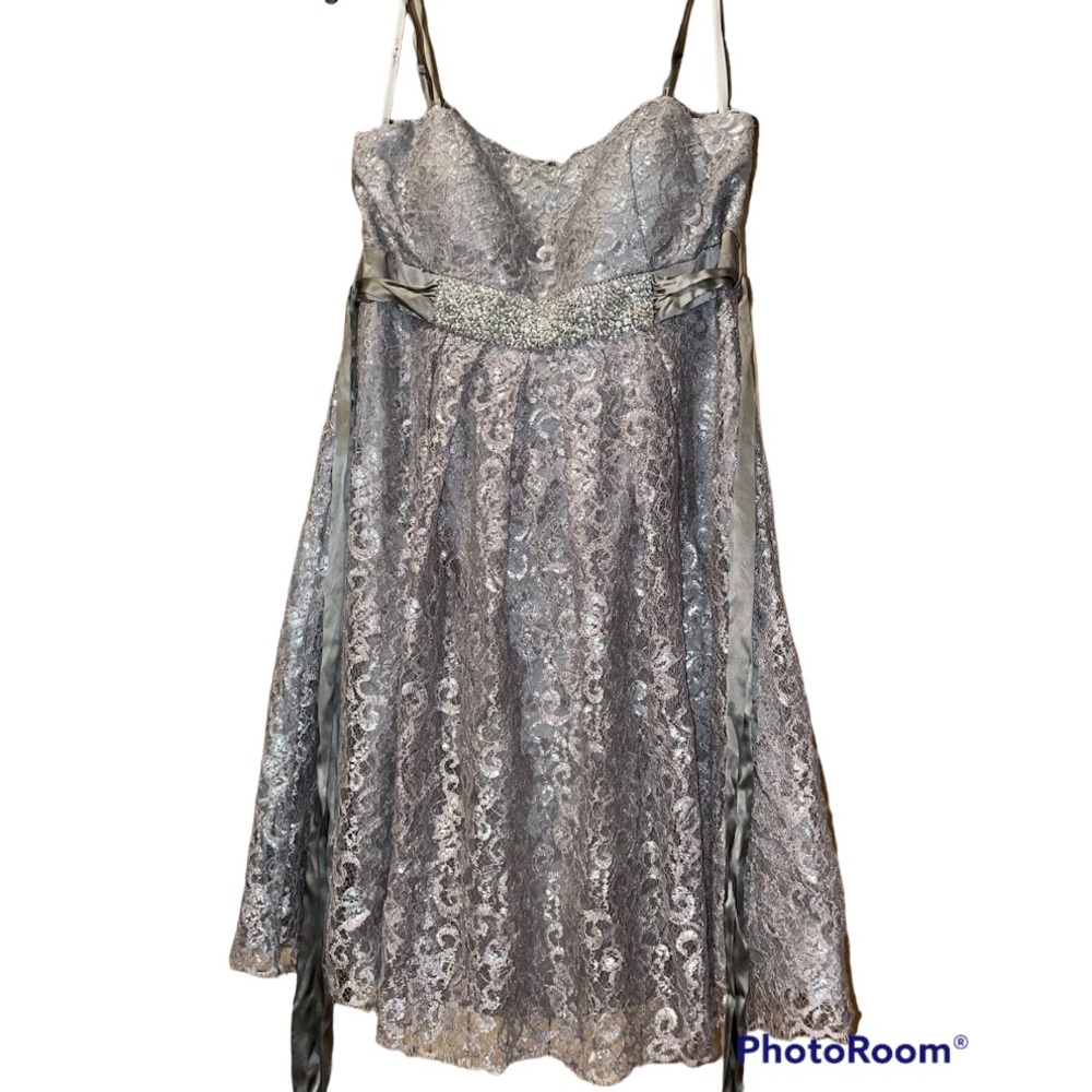 OC by Oleg Cassini Sequin gray dress